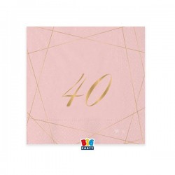 TOVAGLIOLI 25x25cm 40 ANNI ROSE 20pz