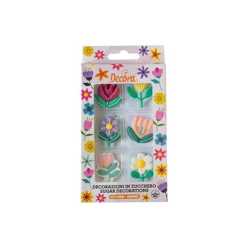 DECORAZIONI E' PRIMAVERA IN ZUCCHERO 6pz