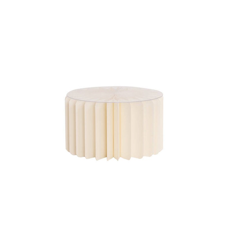 COLONNA ALZATA IN CARTA 180gr ø20 x h.12cm AVORIO con TOP IN PVC TRASPARENTE