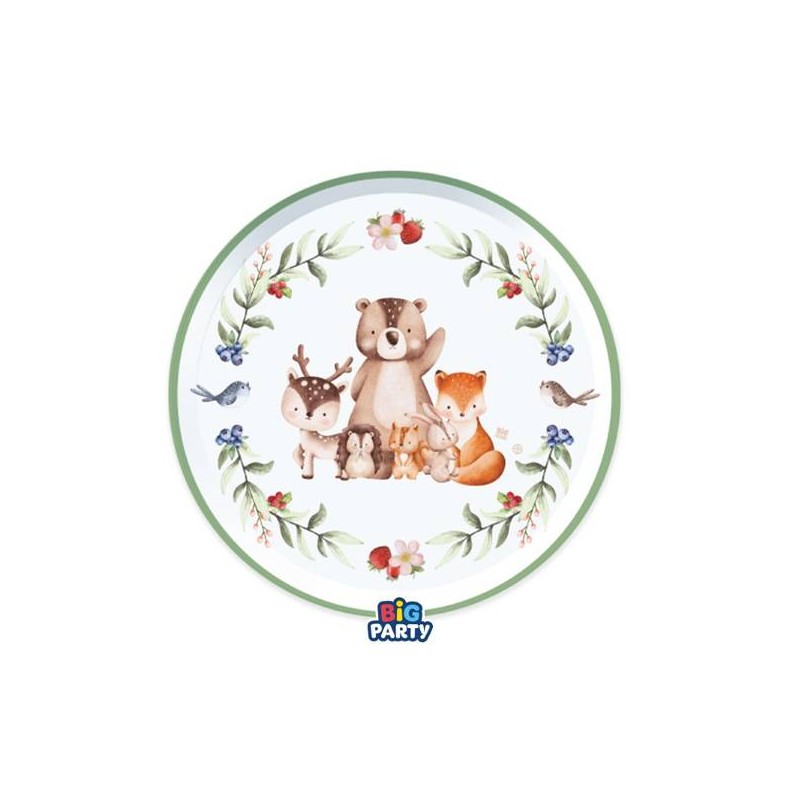 PIATTI ø18cm WOOD ANIMALS 6pz