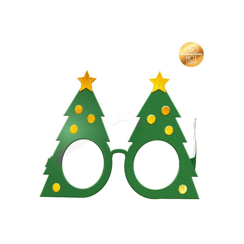 OCCHIALI FORMA ALBERO DI NATALE 6pz