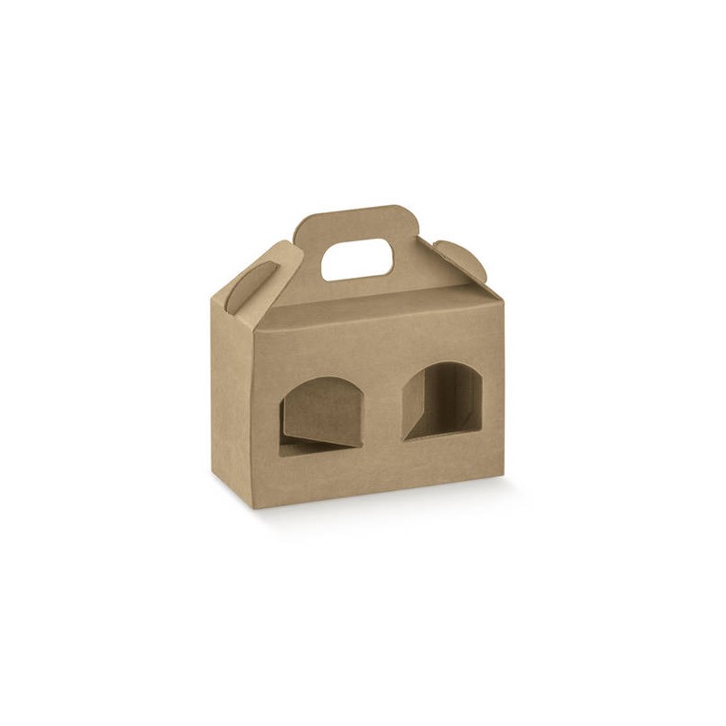SCATOLA PORTA VASETTI 2 FORI 17x8x9cm AVANA LISCIA 10pz