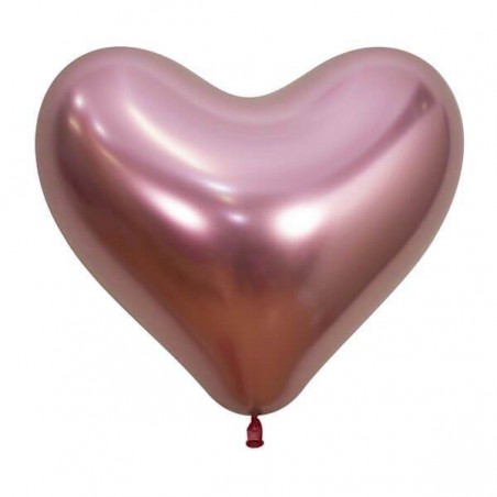 PALLONCINO CUORE ROSA REFLEX 14 35cm 12pz
