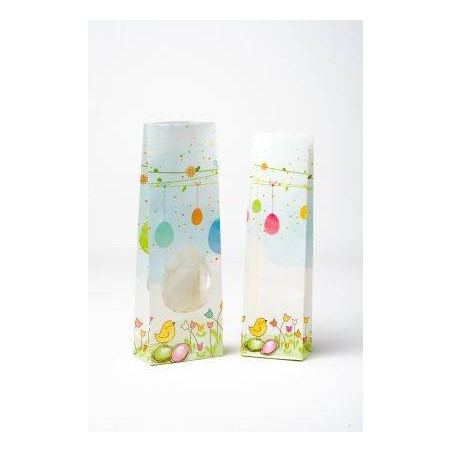 BUSTE F.DO QUADRO MIS. 10+6x30cm PASQUA UOVO e PULCINO C/FIN 50pz