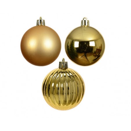 PALLINE INFRANGIBILI ø6cm BOX ORO MIX 12pz