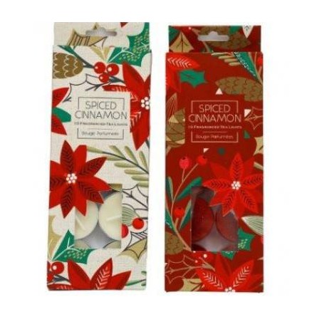 CANDELE TEALIGHTS POINSETTIA 10pz