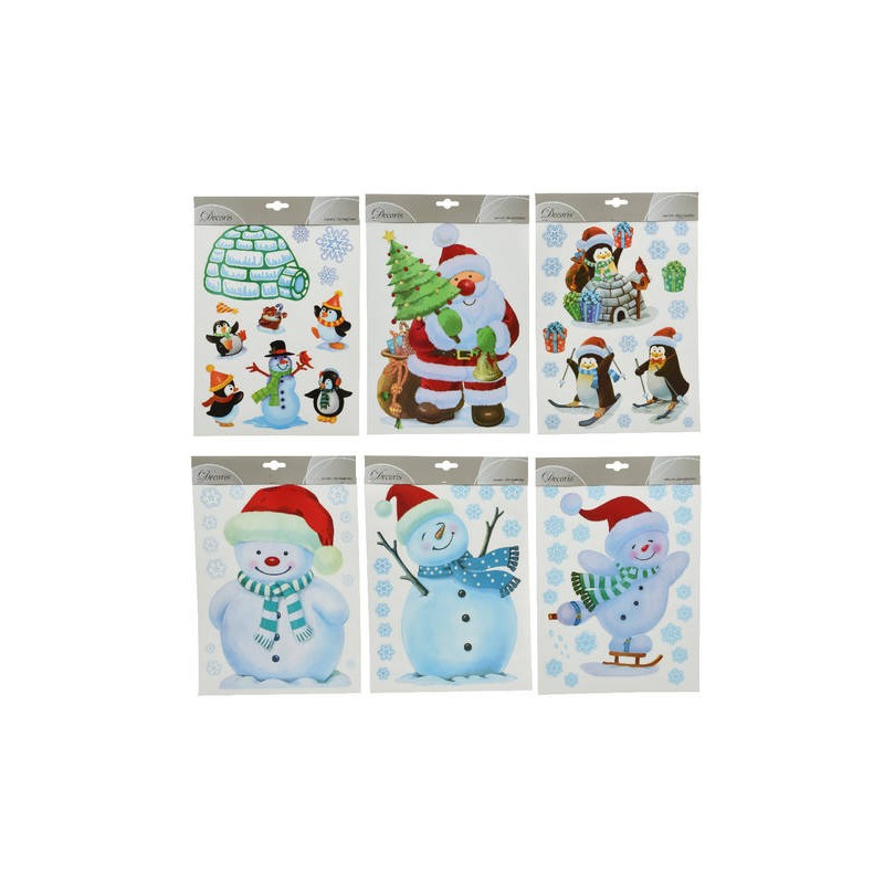 VETROFANIA STICKER PVC 6disegni 1PZ