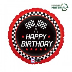 PALLONE MYLAR 18 46cm CHECKERED FLAG BIRTHDAY