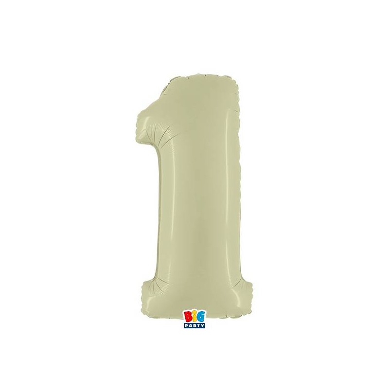 PALLONE NUMERO 1 MYLAR 102cm 40 VERDE OLIVA