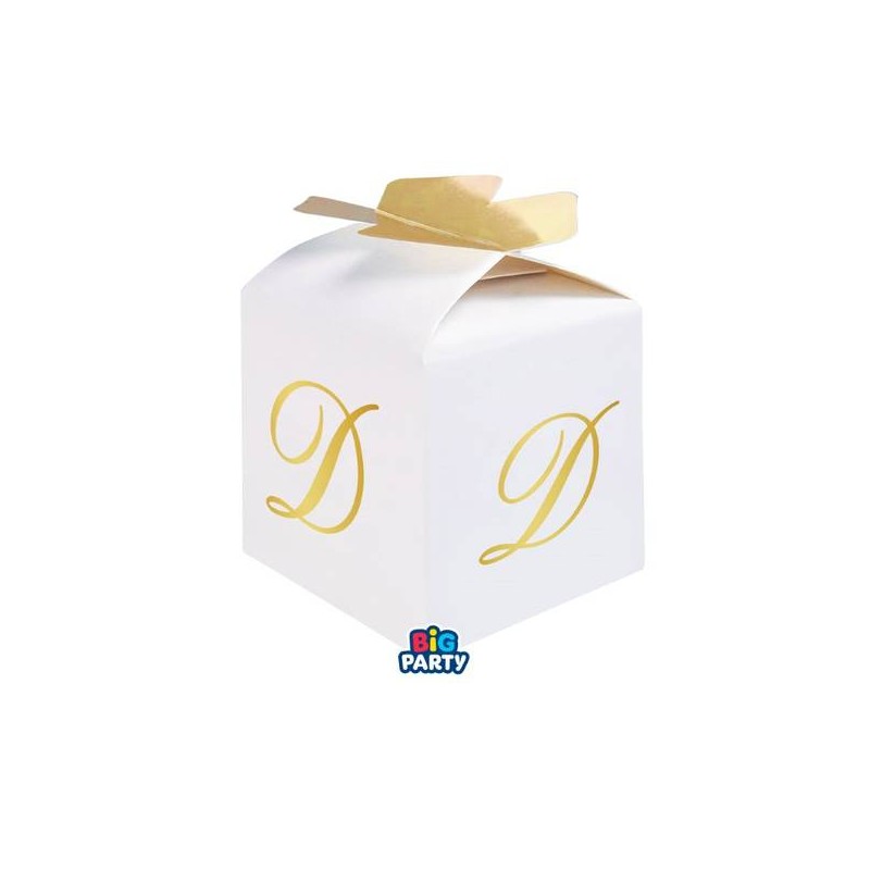 SCATOLINA CUBETTO PORTACONFETTI 5x7x5cm LETTERA D 10pz