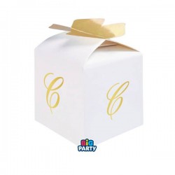 SCATOLINA CUBETTO PORTACONFETTI 5x7x5cm LETTERA C 10pz