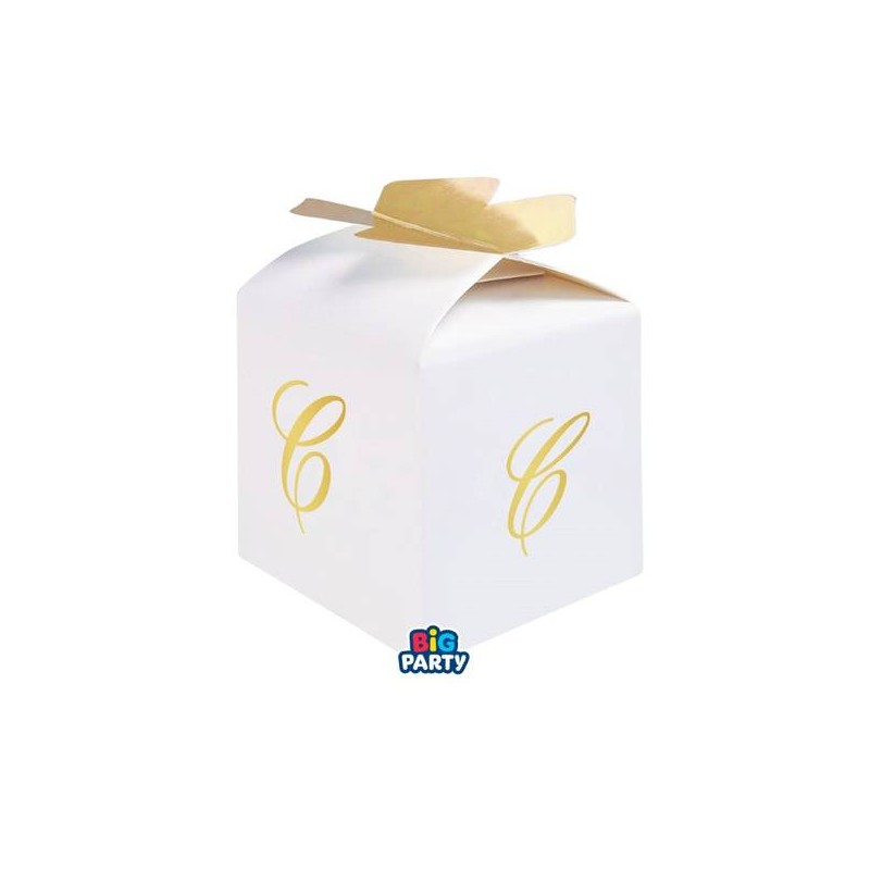 SCATOLINA CUBETTO PORTACONFETTI 5x7x5cm LETTERA C 10pz