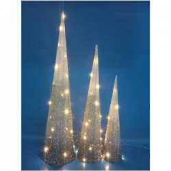 CONO C/LED ARGENTO 80cm