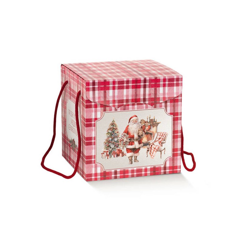 SCATOLA SEGRETO C/CORDINI 24,5x24,5x18CM SANTA'S HOME