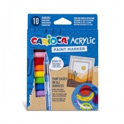 PENNARELLI MARCATORI ACRILICI PAINT MARKER 10pz CARIOCA
