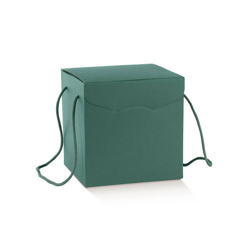 SCATOLA SEGRETO C/CORDINI 21x21x21cm FIBRA VERDE