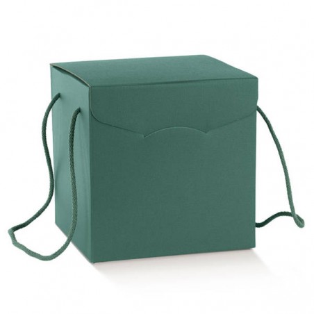 SCATOLA SEGRETO C/CORDINI 21x21x21cm FIBRA VERDE