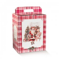 SCATOLA REGALO C/MANIGLIA 33x25x35cm SANTA'S HOME