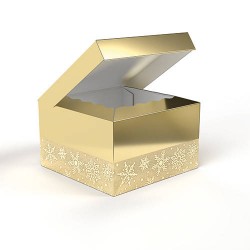 SCATOLA BAULETTO 25x25x15cm GLITTER ORO PORTATA 6kg