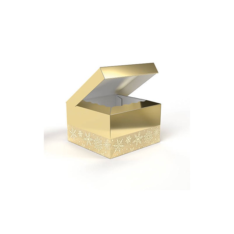 SCATOLA BAULETTO 25x25x15cm GLITTER ORO PORTATA 6kg