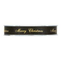 NASTRO FREDERIK MERRRY CHRISTMAS mm15x25mt NERO