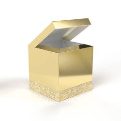 SCATOLA BAULETTO 33x3x33cm GLITTER ORO PORTATA 10kg