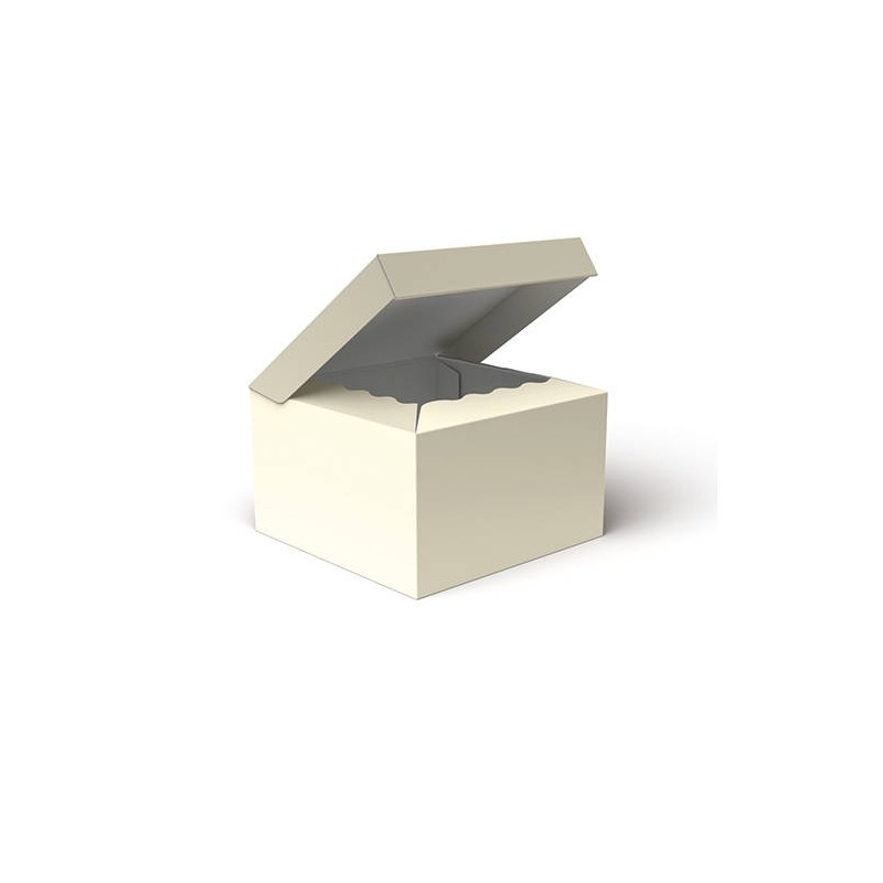 SCATOLA BAULETTO 25x25x15cm GOFFRATO AVORIO PORTATA 6kg