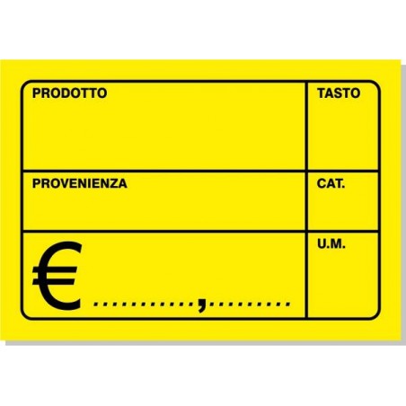 CARTELLO SEGNAPREZZO FRUTTA 20x14 25pz FLUO ASS.