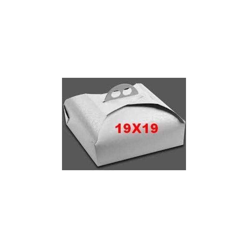 SCATOLA PORTA TORTA QUADRATA MIS.19x19x7 BIANCO RAMAGE