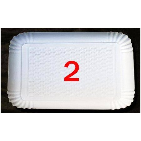 VASSOIO CARTONE BIANCO N°2 21x14 5 PEZZI