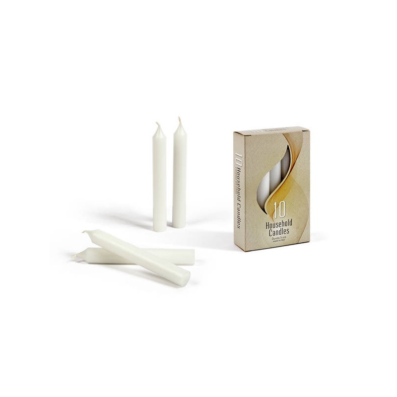CANDELE STEARICHE BIANCHE 10pz