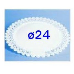 VASSOIO TRINATO BIANCO ø24