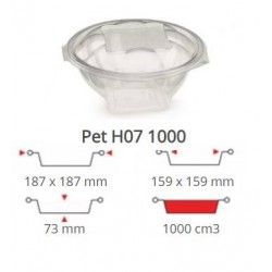 INSALATIERA PET C/COP 1000cc 50pz H07