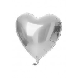 PALLONE MYLAR CUORE 18 45cm ARGENTO METAL