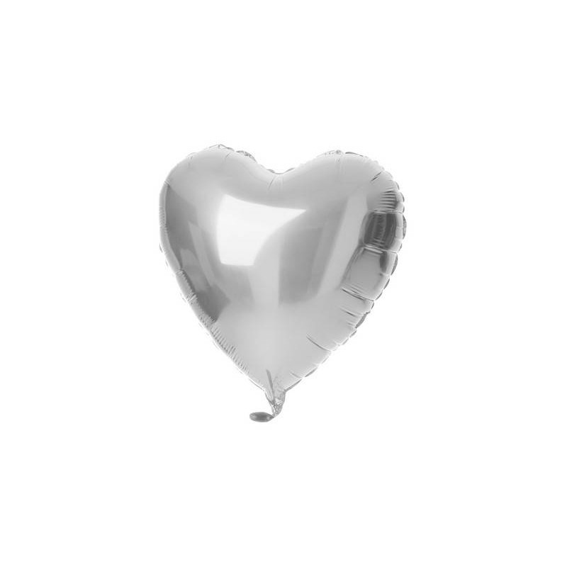 PALLONE MYLAR CUORE 18 45cm ARGENTO METAL