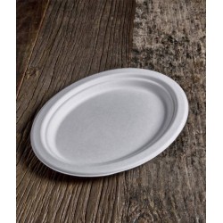 PIATTI OVALI POLPA 31,8x25,5x2,2cm BIO COMPOSTABILI 50pz USOBIO