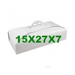 SCATOLA PORTA TORTA RETTANGOLARE 15x27x7 BIANCO RAMAGE