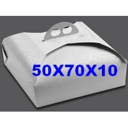 SCATOLA PORTA TORTA RETTANGOLARE 50x70x10cm BIANCO RAMAGE