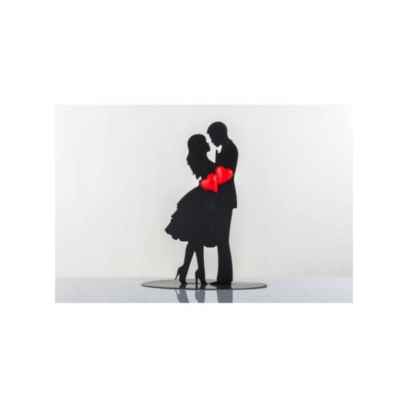 TOPPER SILHOUETTE LUI LEI + CUORI ROSSI E3275
