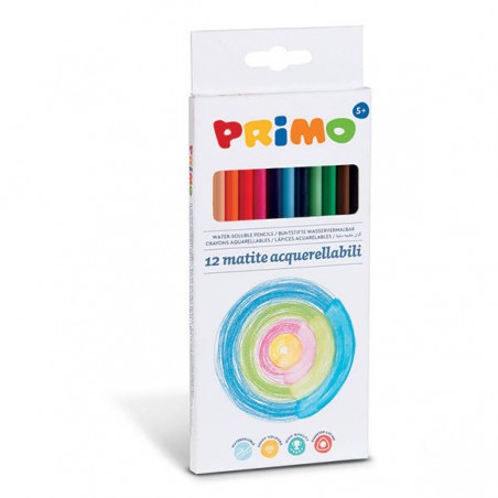 PASTELLI A MATITA ACQUARELLABILI 12pz PRIMO