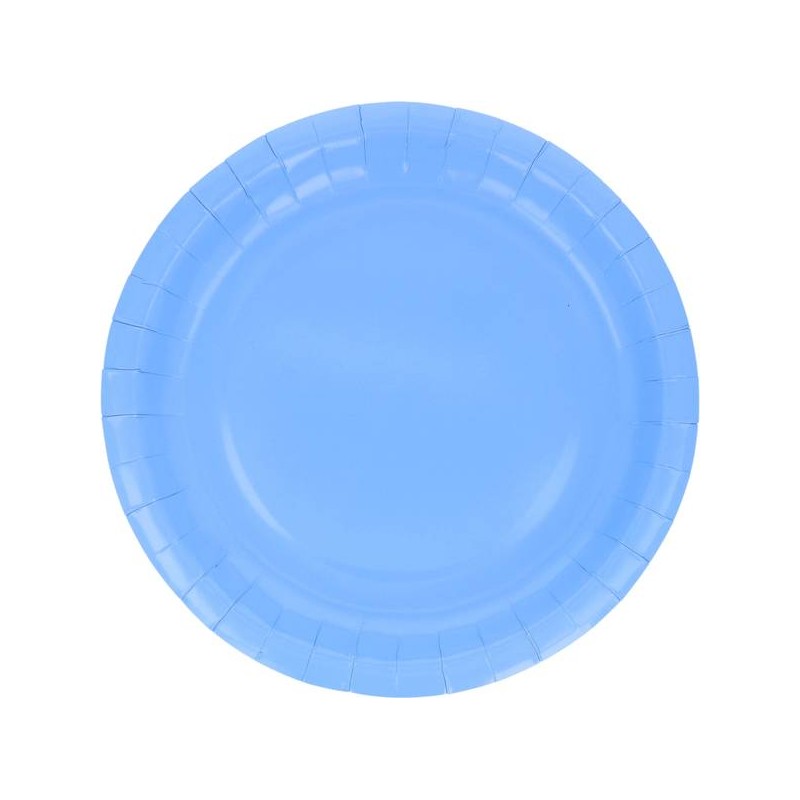 PIATTI PIANI CARTA BIODEGRADABILI 23cm CELESTE 15pz