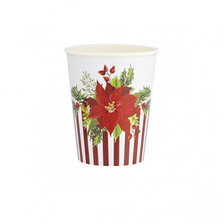 BICCHIERI 250cc E8 CHRISTMAS FLOWER 8pz