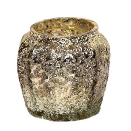 VASO PORTA CANDELA H.8cm ORO