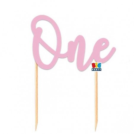 CAKE TOPPER ITALIC PRIMO COMPLEANNO ROSA
