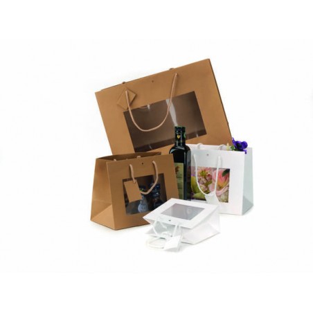 SHOPPER CARTA WINDOW C/FINESTRA 24x19,5+14cm BIANCA