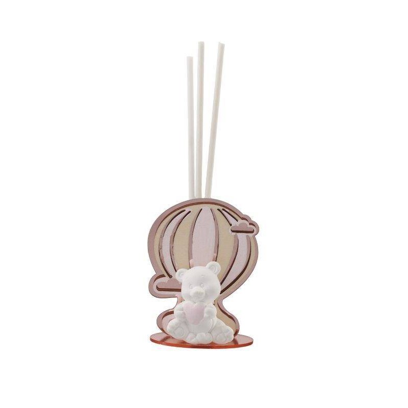BOMBONIERA PROFUMATORE ORSO MONGOLFIERA PLEXI  GIRL 6pz