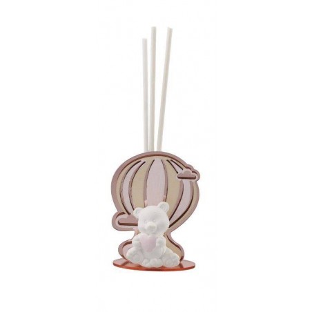 BOMBONIERA PROFUMATORE ORSO MONGOLFIERA PLEXI  GIRL 6pz
