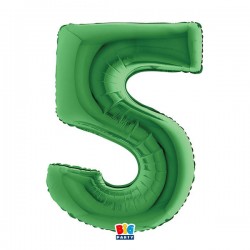 PALLONE NUMERO 5 MYLAR 102cm 40 VERDE