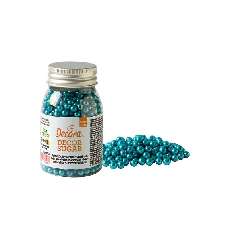 PERLE DI ZUCCHERO ø5mm METALLIZZATO 100gr AZZURRO