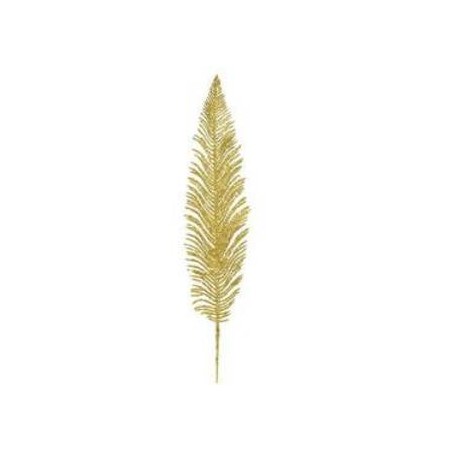 RAMO FOGLIA GLITTER ARECA 7x44cm GOLD